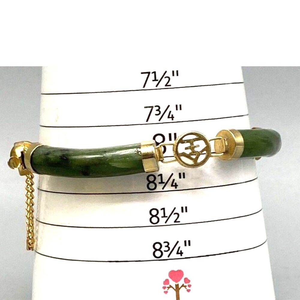 70166  Nephrite Jade Asian Style Vintage Bracelet